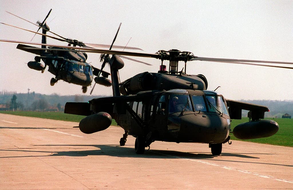 Black Hawk helicopter in flight